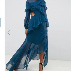 ASOS Design Chiffon Ruffle Maxi Dress